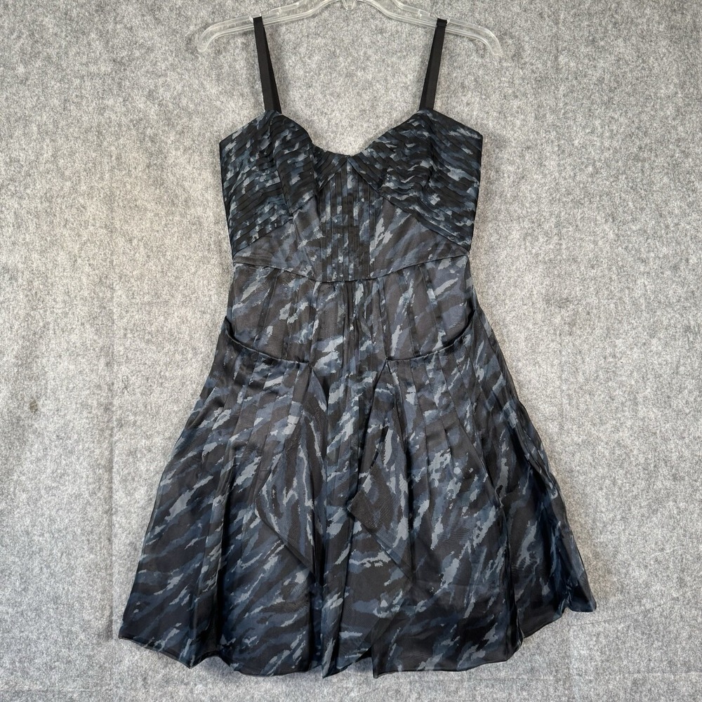 Y2K BCBG MaxAzria Semi Formal Dress Size 6 Silk Bubble Tulle Fairygrunge Goth